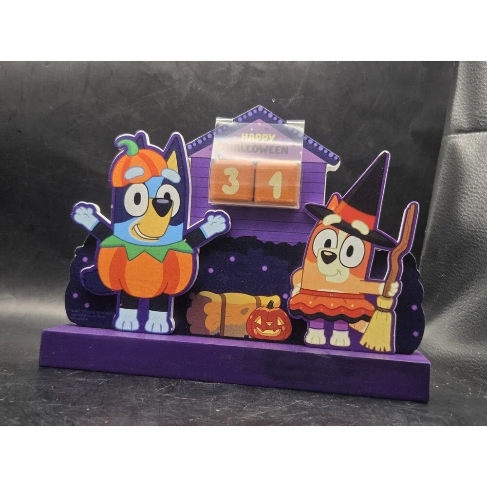 Bluey and Bingo Wooden Halloween Countdown Calendar